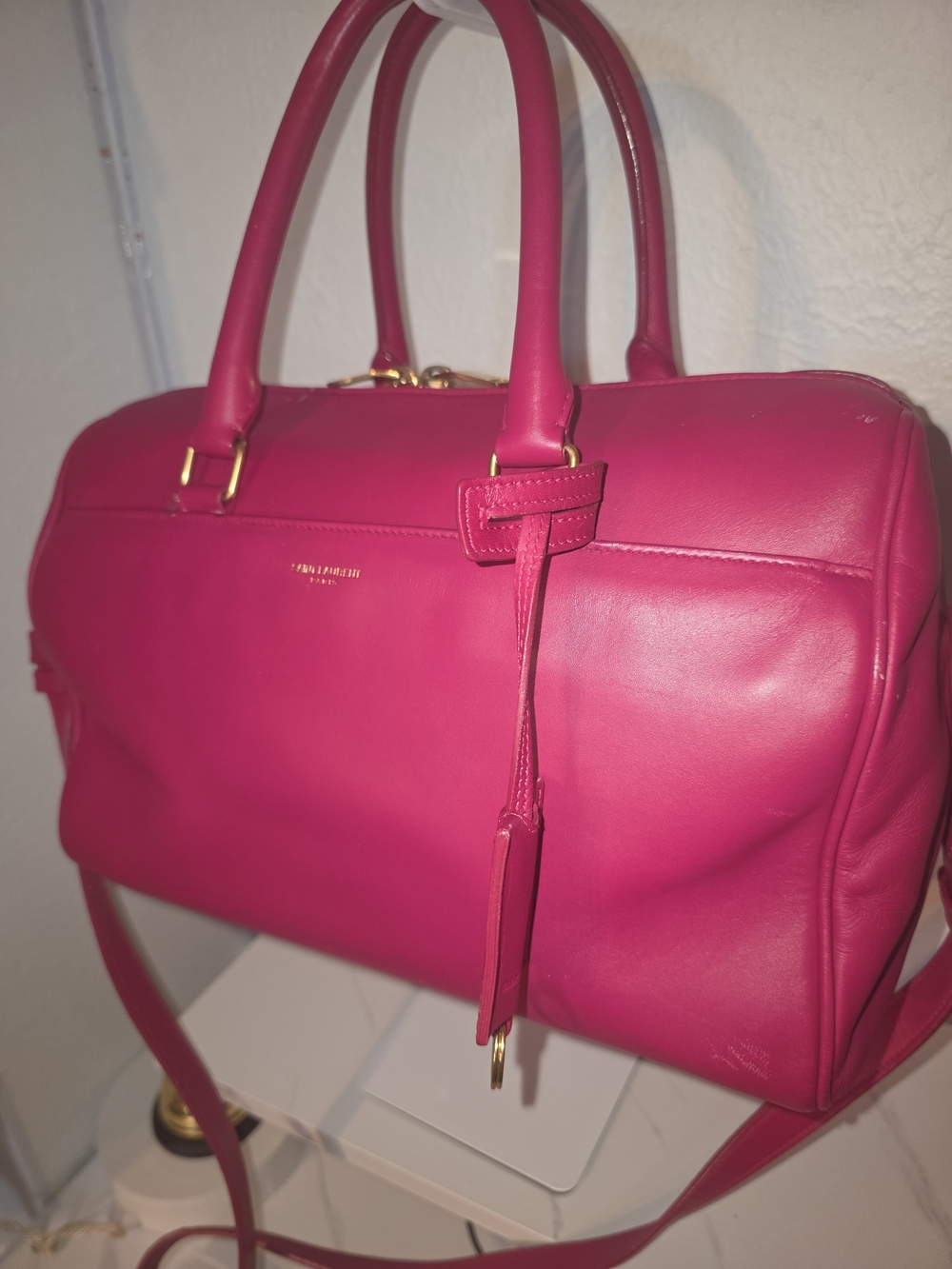 Saint Laurent Paris Fuchsia Pink Classic Baby Duffle Bag